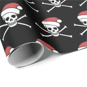 Piratenflagge der Schädel in einer Weihnachtsmann Geschenkpapier