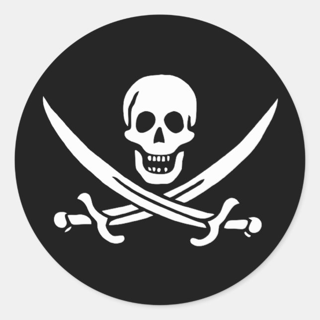 Piratenflagge des Jacks Calico Runder Aufkleber (Vorderseite)