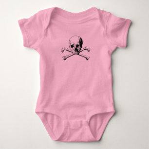 Piratenflagge des Skull und der Kreuzknochen Baby Strampler