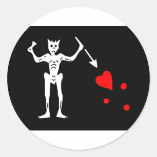 Piratenflagge Edward Teach Runder Aufkleber