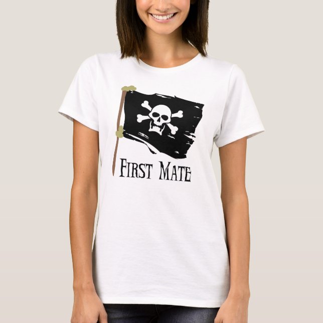 Piratenflagge-erster Kamerad T-Shirt (Vorderseite)