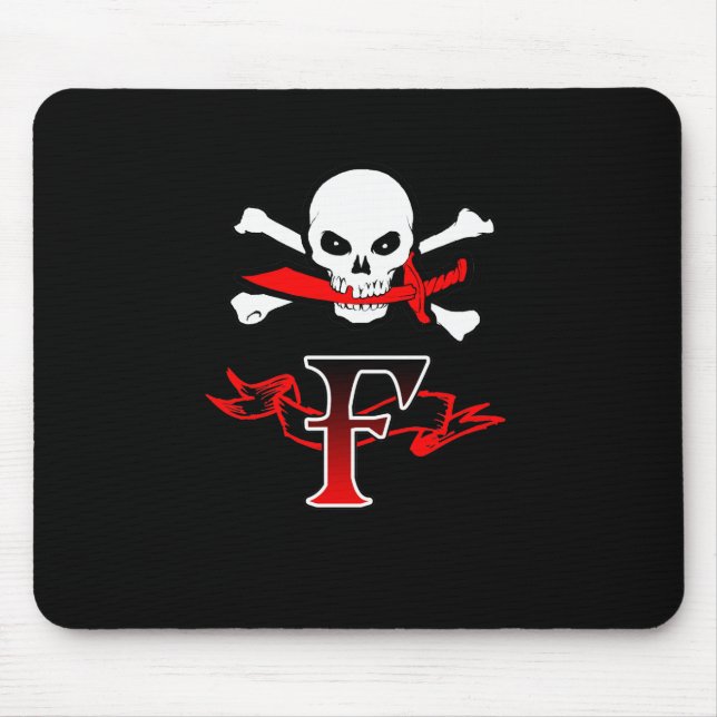 Piratenflagge F Monogramm Mousepad (Vorne)