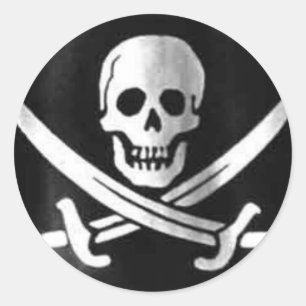 Piratenflagge-Flagge Runder Aufkleber