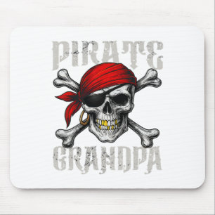 Piratenflagge Grandpa Piratenflagge und Skull Cros Mousepad