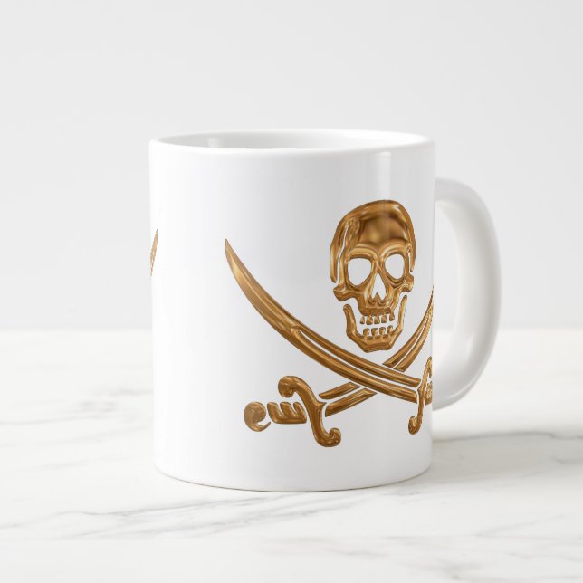 Piratenflagge Jumbo-Tasse (Vorderseite Rechts)