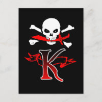 Piratenflagge K Monogramm