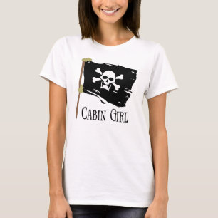 Piratenflagge-Kabinen-Mädchen T-Shirt