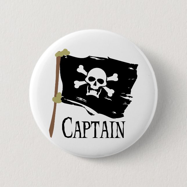 Piratenflagge-Kapitän Button (Vorderseite)