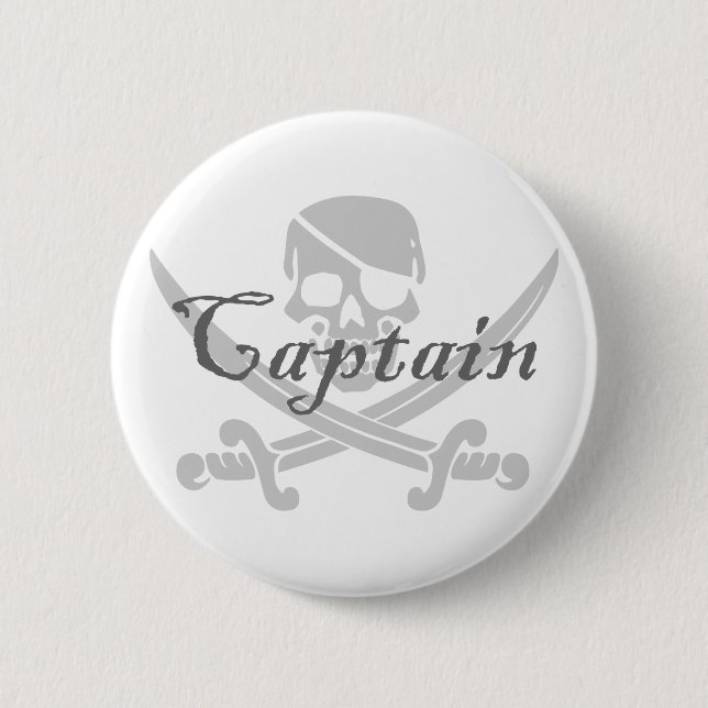 Piratenflagge-Kapitän Button (Vorderseite)