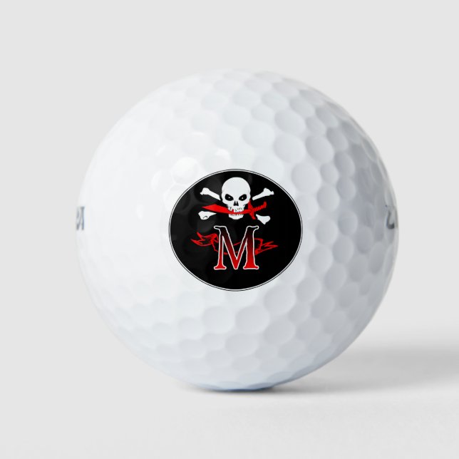 Piratenflagge M Monogram Golfbälle (Vorderseite)