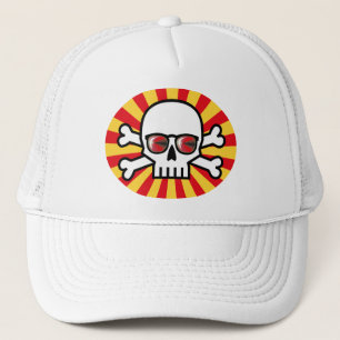 Piratenflagge mit roter Sonnenbrille Truckerkappe