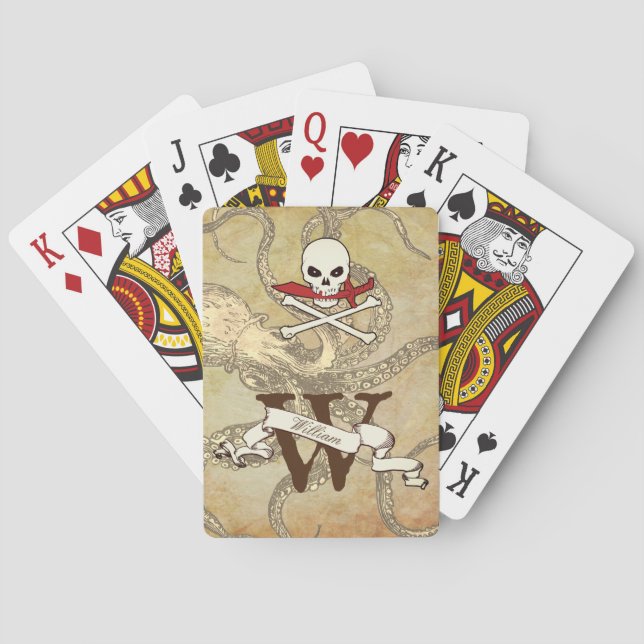 Piratenflagge Monogram Classic Playing Cards Spielkarten (Rückseite)