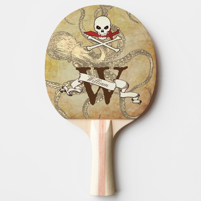 Piratenflagge Monogram Ping Pong Paddel Tischtennis Schläger (Vorderseite)