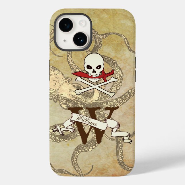 Piratenflagge Monogramm Case-Mate iPhone Hülle (Rückseite)