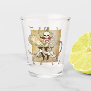 Piratenflagge Monogramm Schnapsglas