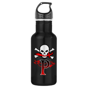 Piratenflagge P Monogramm Trinkflasche