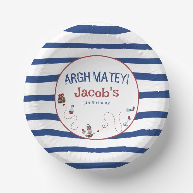 Piratenflagge Pirate Birthday Party Pappteller (Vorderseite)