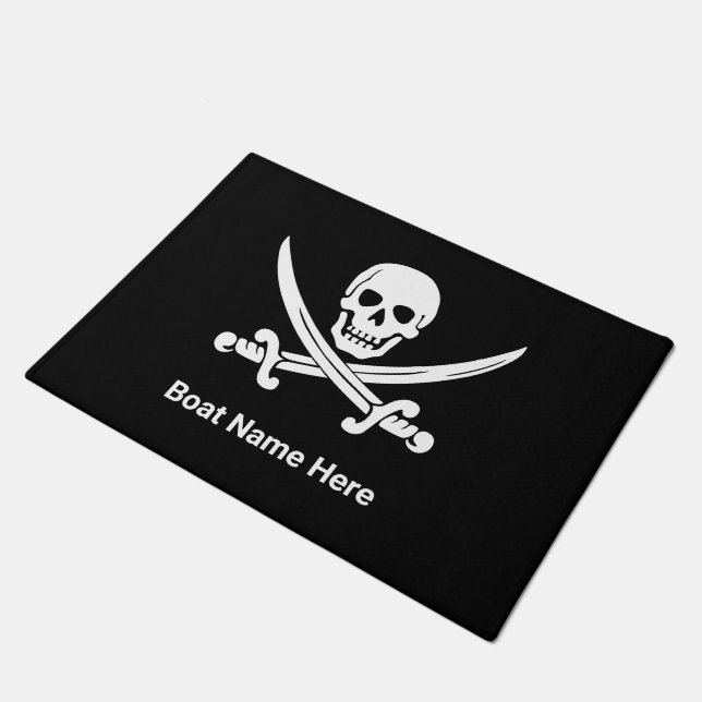 Piratenflagge Pirate Custom Boat Fußmatte (Schrägansicht)