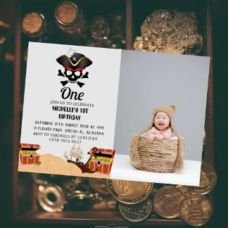 Piratenflagge Pirate | Einfaches erstes Foto zum G Einladung