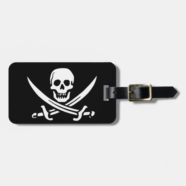 Piratenflagge Pirate Skull Bone Gepäckanhänger (Vorderseite horizontal)