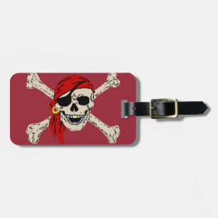 Piratenflagge Pirate Skull Bones Red Bandanna Gepäckanhänger