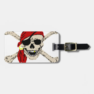 Piratenflagge Pirate Skull Bones Red Bandanna Gepäckanhänger