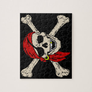 Piratenflagge Pirate Skull Bones Red Bandanna Puzzle