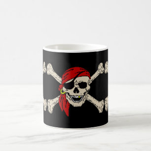Piratenflagge Pirate Skull Bones Red Bandanna Tasse
