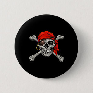 Piratenflagge Pirate Skull Crossbones Halloween Button