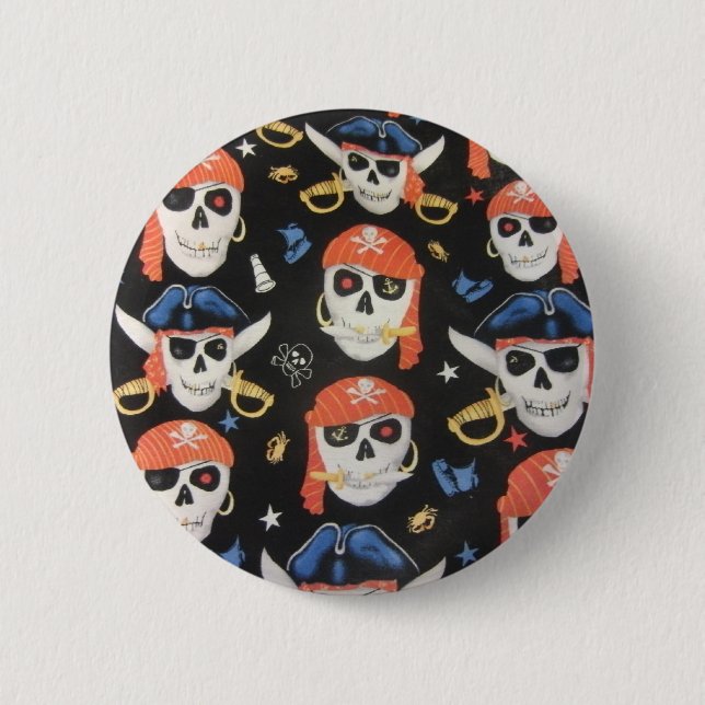 Piratenflagge Pirate Skulls Button (Vorderseite)