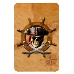 Piratenflagge Pirate Wheel Magnet