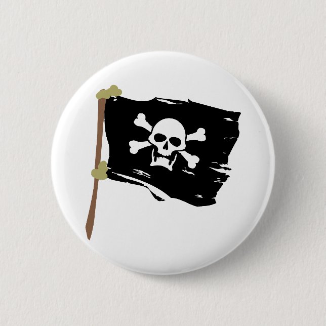 Piratenflagge-Piraten-Flagge Button (Vorderseite)