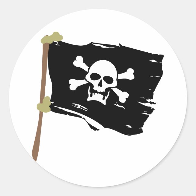 Piratenflagge-Piraten-Flagge Runder Aufkleber (Vorderseite)