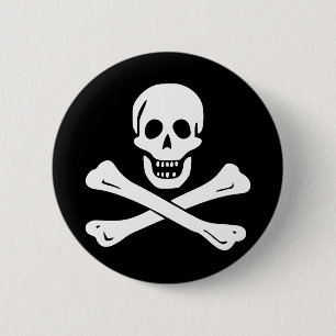 Piratenflagge-Piraten-Flaggen-Knopf Button