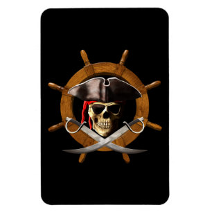 Piratenflagge-Piraten-Rad Magnet