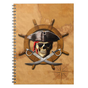 Piratenflagge-Piraten-Rad Notizblock