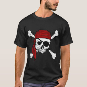 Piratenflagge Piraten Skull und Kreuzknochen T-Shirt