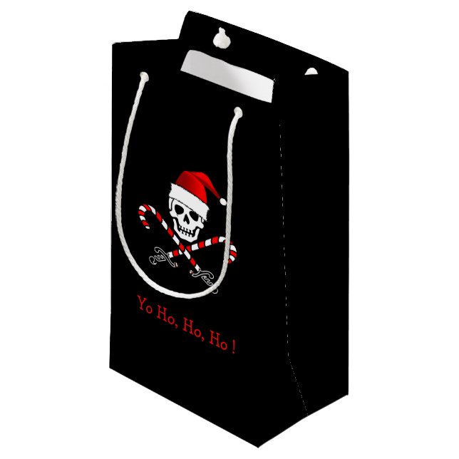 Piratenflagge-Piraten-Weihnachtsgeschenk-Tasche Kleine Geschenktüte (Vorderseite Schrägansicht)