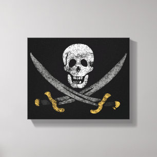 Piratenflagge-Piratenflagge für den Schiffskörpe Leinwanddruck