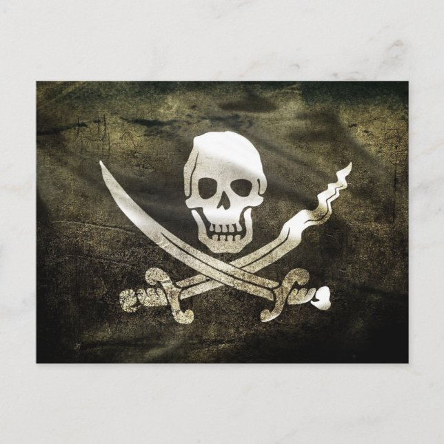 Piratenflagge, Piratenflagge Postkarte (Vorderseite)