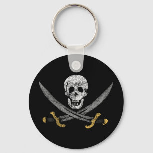 Piratenflagge Piratenflagge Skull und Schwerter Schlüsselanhänger