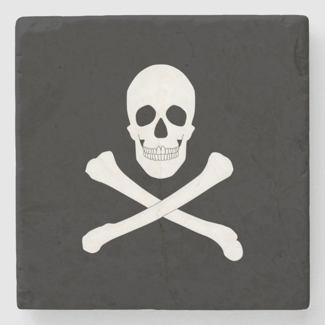 Piratenflagge (Piratenflagge) Steinuntersetzer (Vorderseite)