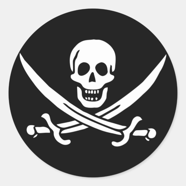 Piratenflagge Piratenflaggenaufkleber Runder Aufkleber (Vorderseite)