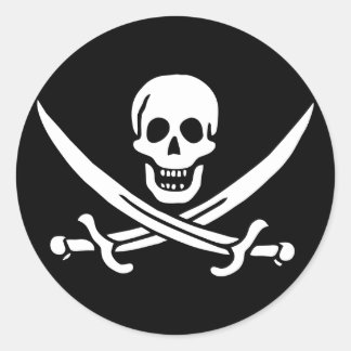Piratenflagge Piratenflaggenaufkleber Runder Aufkleber