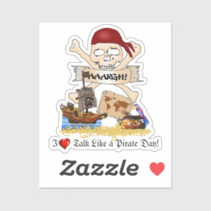 Piratenflagge, Piratenschiff & Piratenpost Aufkleber