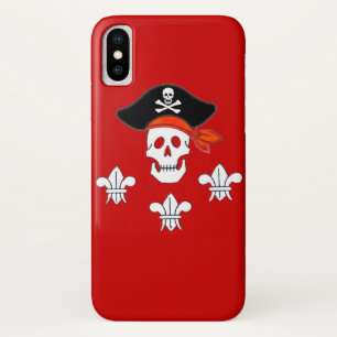 PIRATENFLAGGE, PIRATHAT UND DREI LILIEN iPhone X HÜLLE