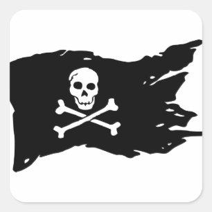 Piratenflagge Quadratischer Aufkleber