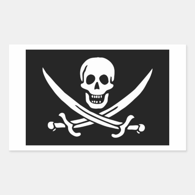 Piratenflagge Rechteckiger Aufkleber (Vorderseite)