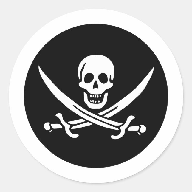 Piratenflagge Runder Aufkleber (Vorderseite)