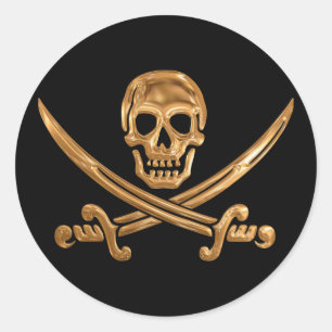 Piratenflagge Runder Aufkleber